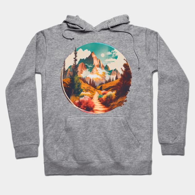 Hiking Trail into High Alpin Mountain Hoodie by Vooble